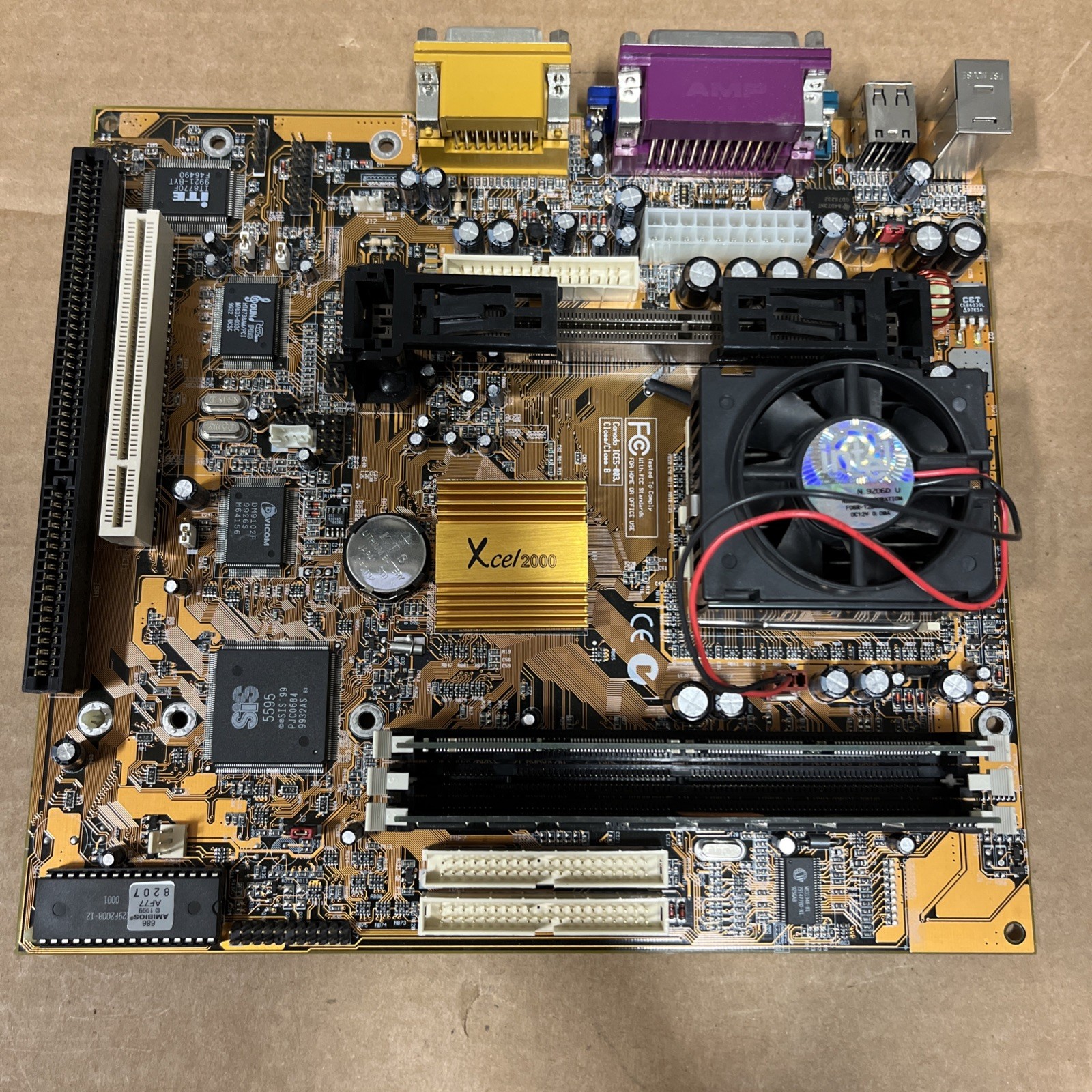 Vintage PCchips M741LMRT XCEL2000 Motherboard w/ Intel Celeron 500MHz CPU & RAM