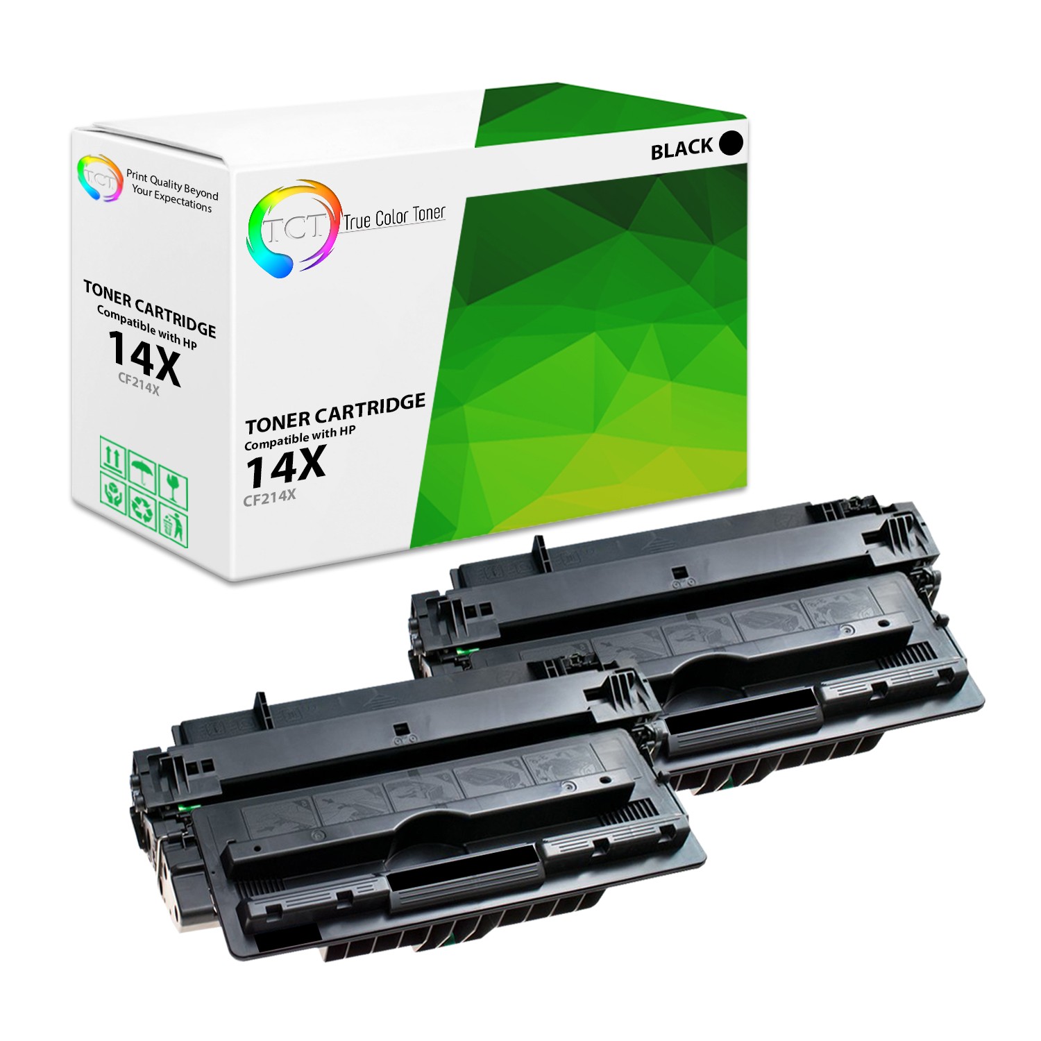 2Pk TCT CF214X 14X Black High Yield For HP M725z M725dn M712dn Compatible