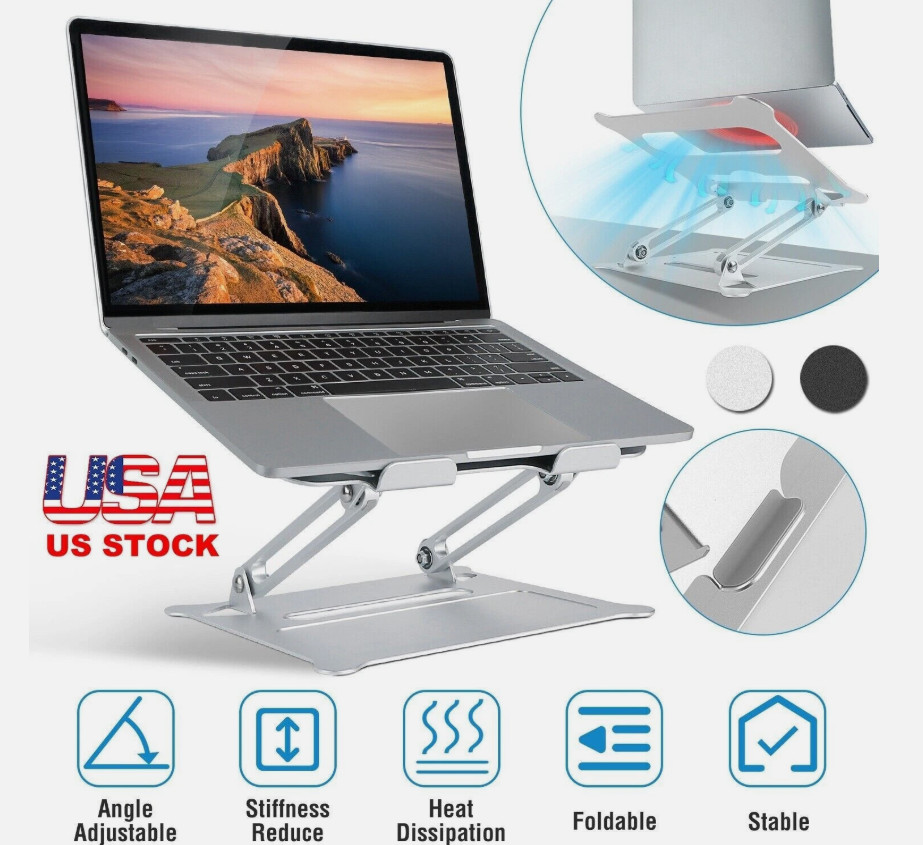 Adjustable Foldable Laptop Stand Aluminum Notebook Riser Computer Holder Desk
