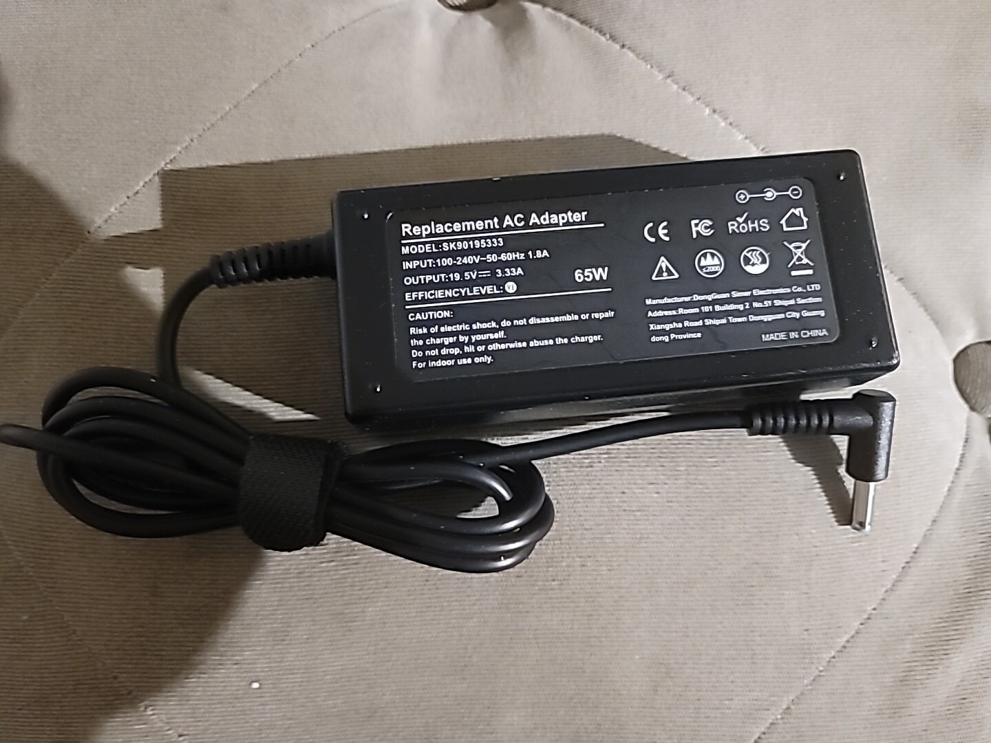 Replacement AC Adapter SK90195333 19.5V 3.33A 65W