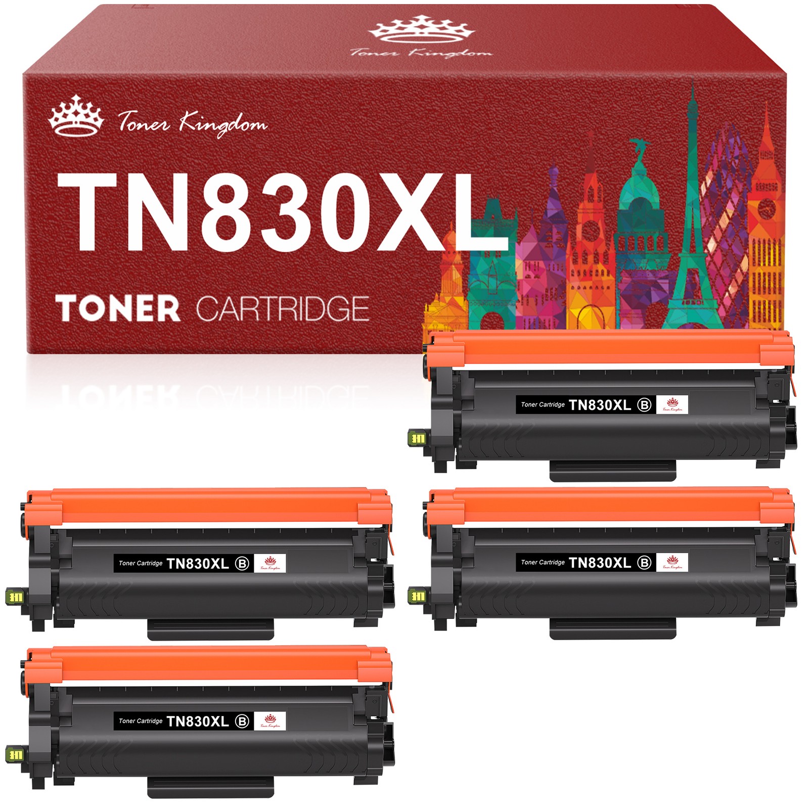 4PK TN830XL Toner Cartridge For Brother 830 DCP-L2640DW HL-L2460DW L2405W L2820