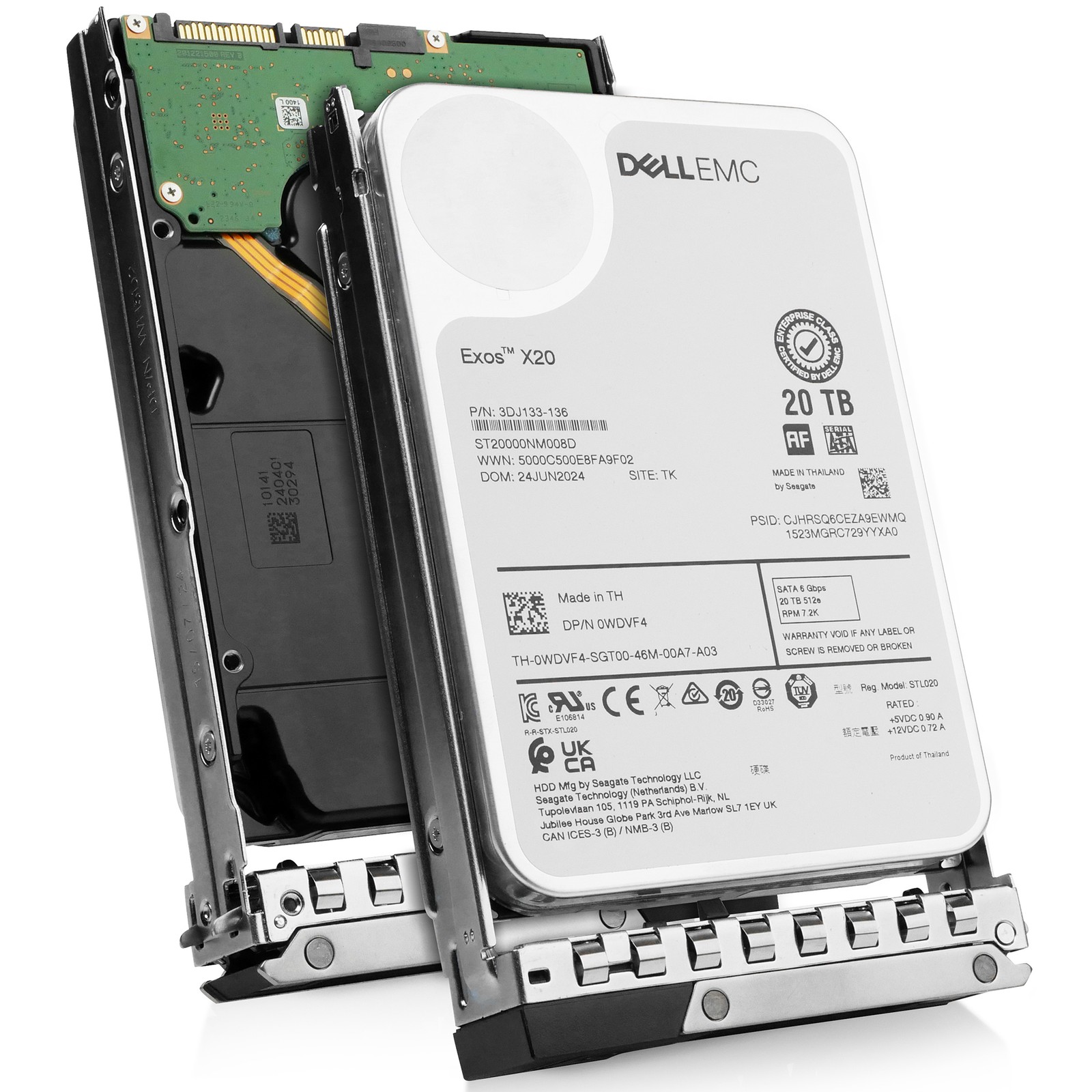 Dell 20TB 7.2K RPM SATA 6Gb/s 512e 3.5" Enterprise PowerEdge HDD 0WDVF4 G16