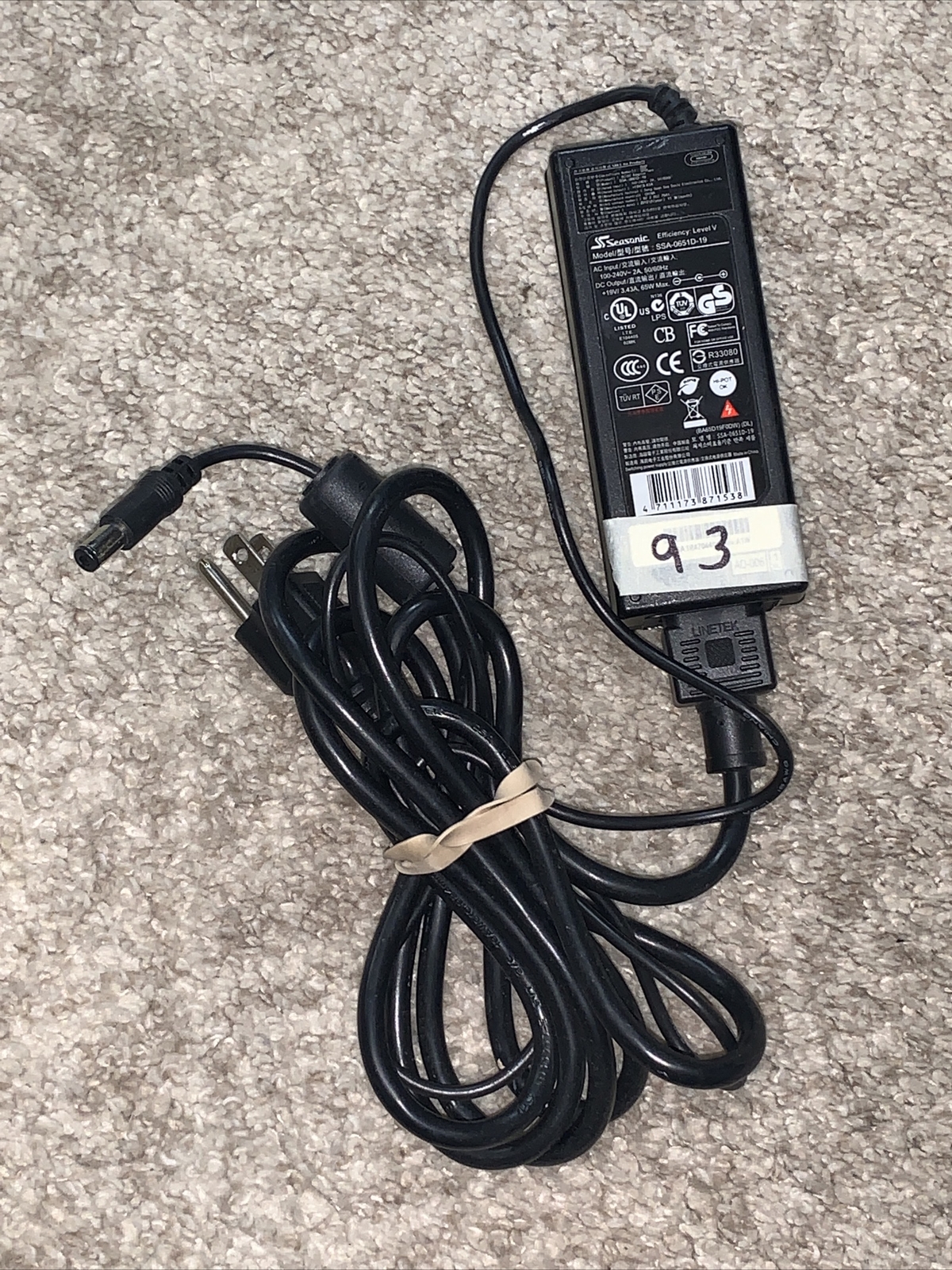 Seasonic SSA-0651D-19 Power Supply SSA 0651D 19 SSA0651D19 —— 93