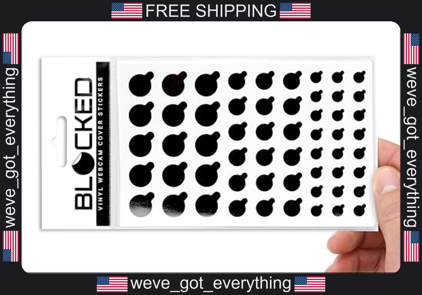 57 Pack Vinyl Webcam Cover Stickers Restickable Privacy Shield for Laptops