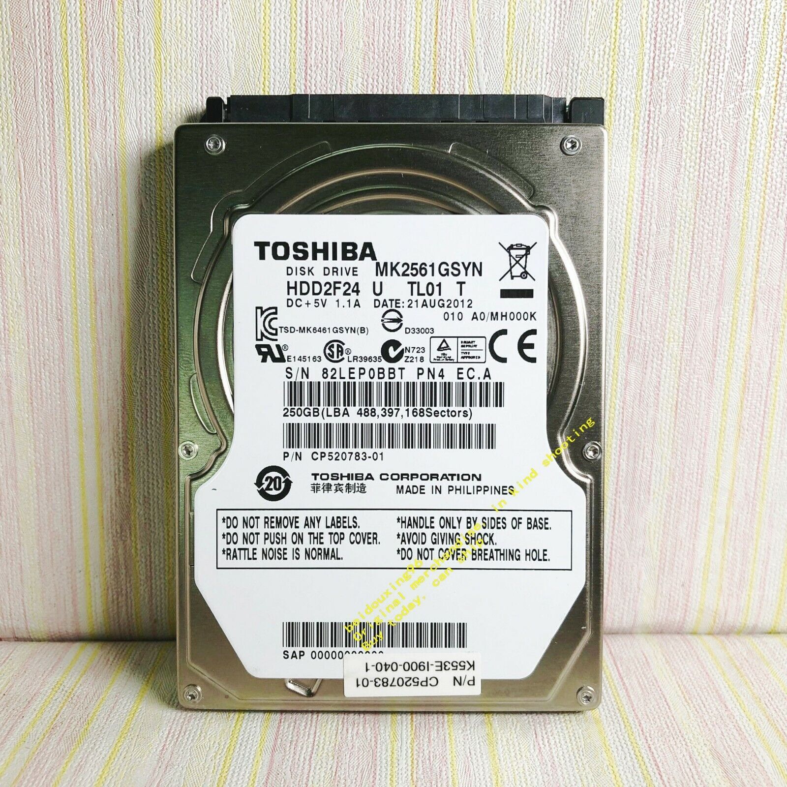 NEW Toshiba  250GB 7200RPM MK2561GSYN Internal  2.5" SATA Notebook hard disk