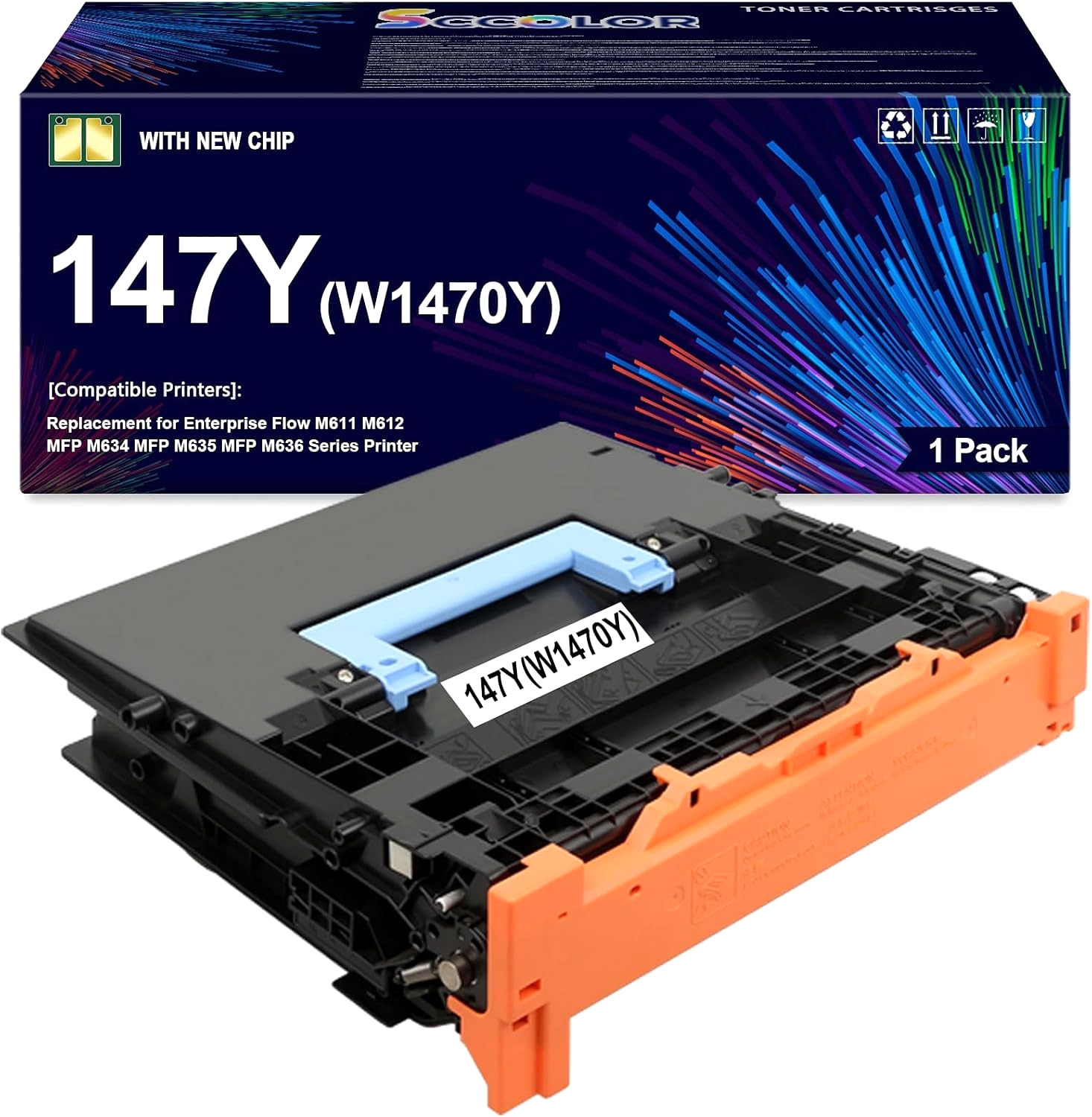 W1470Y (147Y) Toner Cartridge for HP Enterprise Flow M611/M612/M634/M635/M636