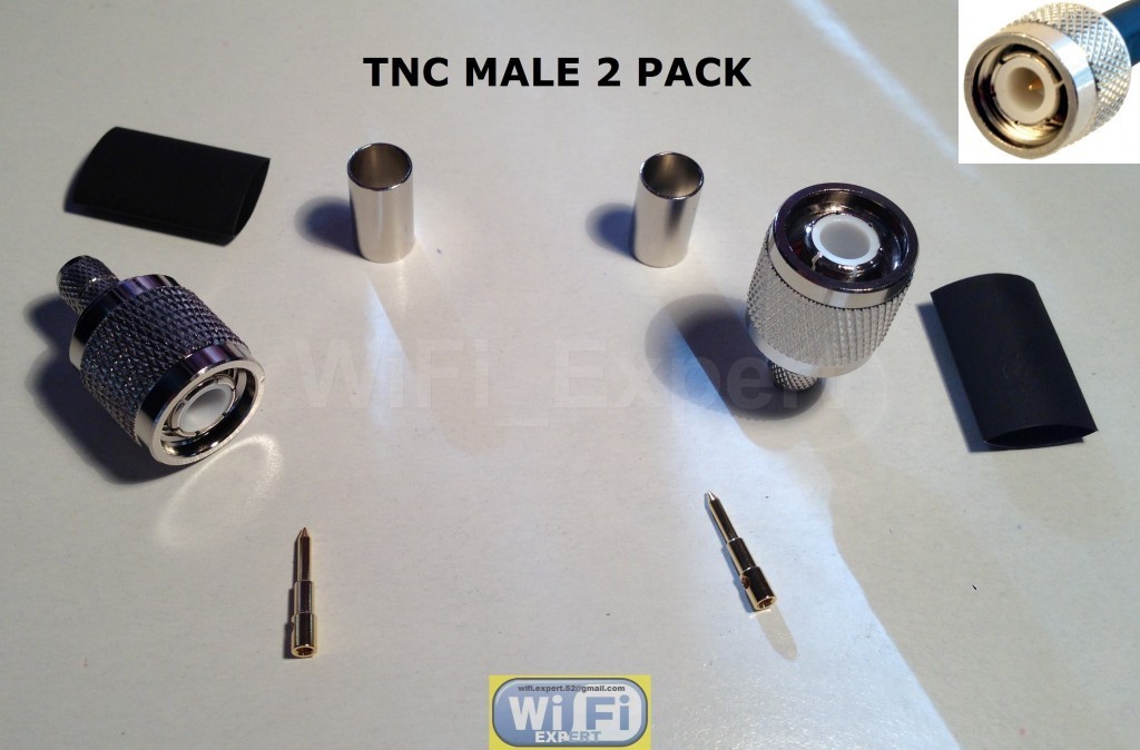 2 x TNC Male Plug Crimp for Belden 9258 LMR240 RG-8X RG8X RF Cable Connector USA