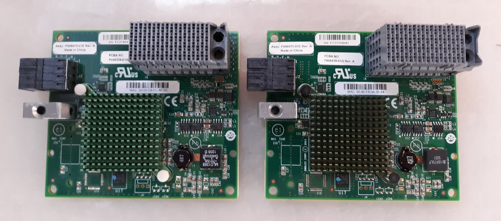 Pair of IBM Flex System 95Y2378 2-Port Fibre Channel Adapter