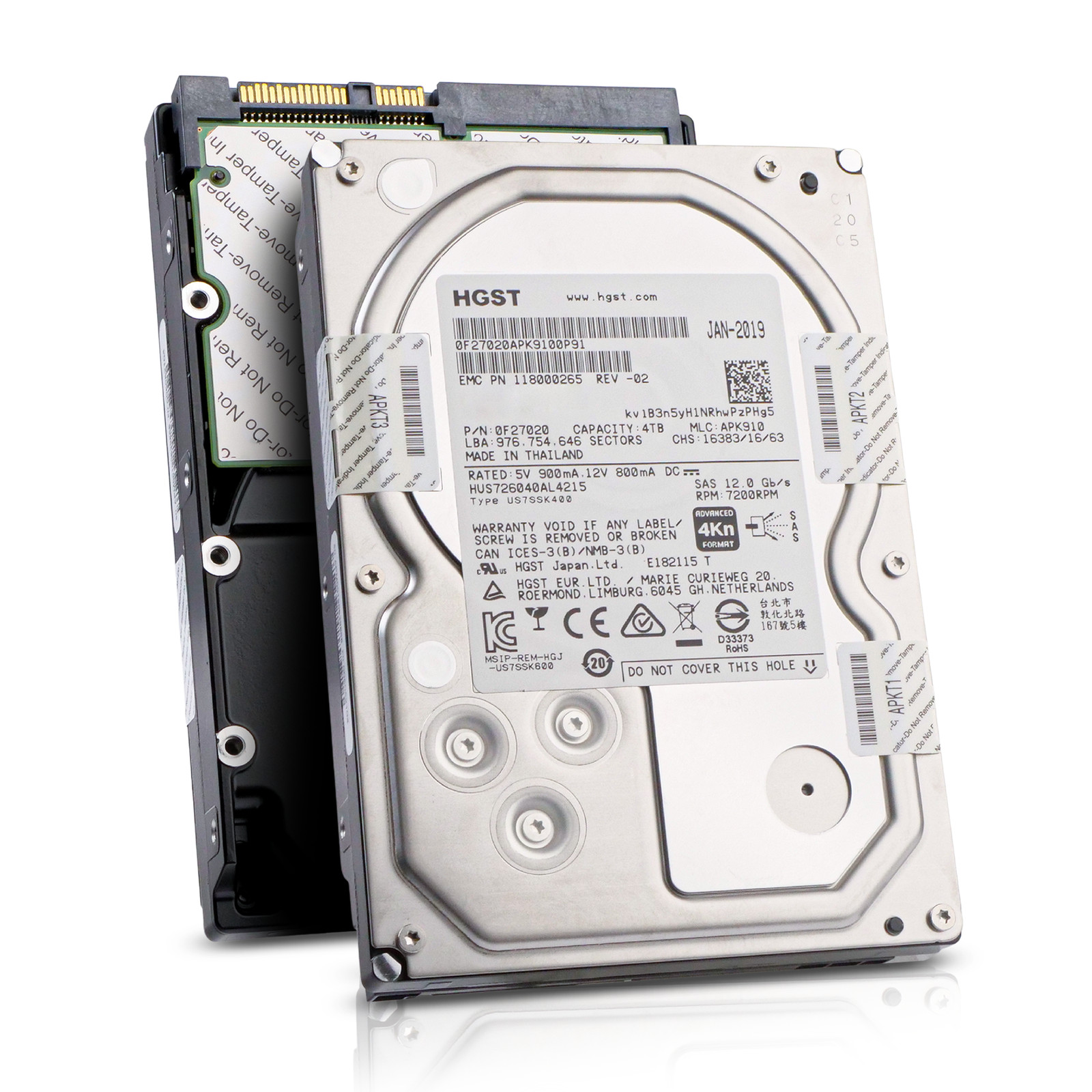 HGST/Dell 7K6000 4TB HUS726040AL4215 0F22824 7.2K RPM SAS 12Gb/s 4Kn 3.5" HDD