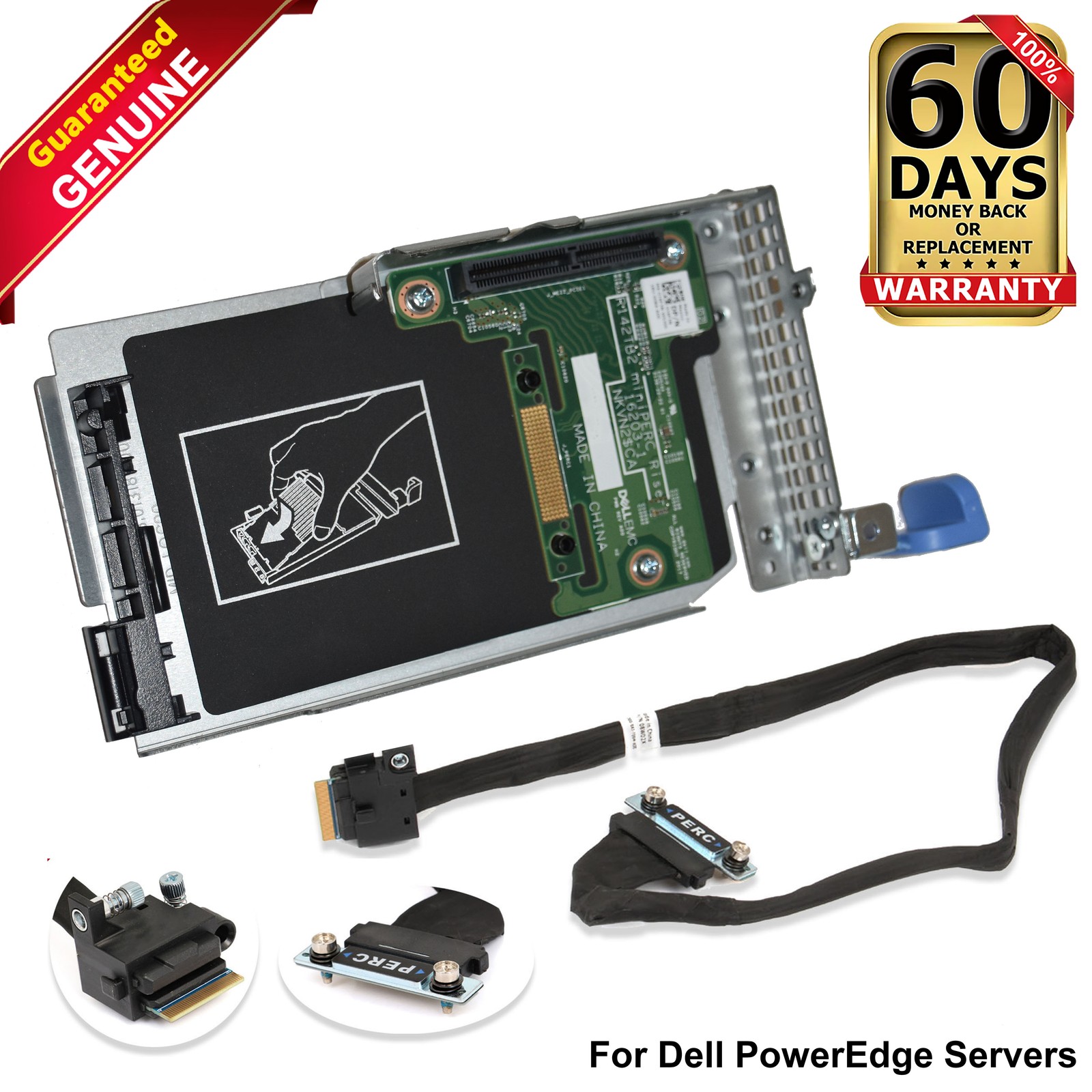 Dell EMC PowerEdge C6420 Mini PERC Riser Card W/ Linking PERC Cable 8WD2X J4P3N