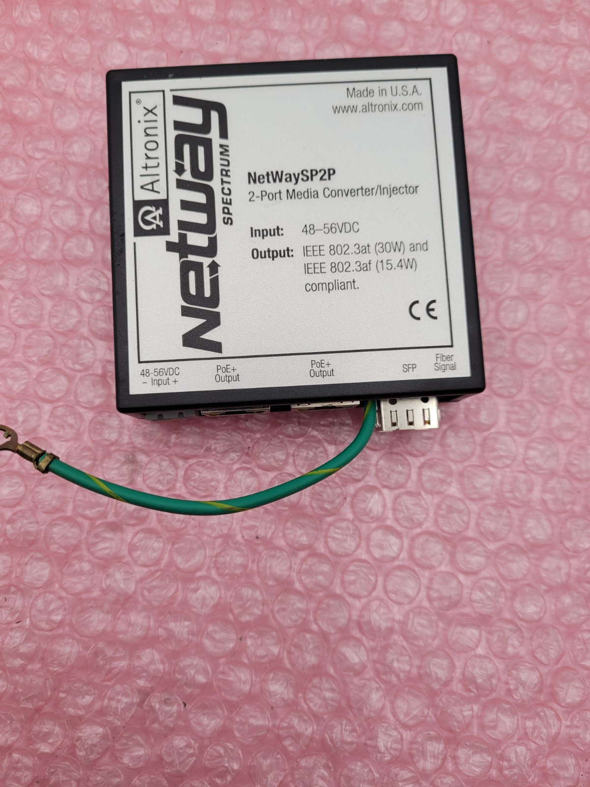 Altronix NetWaySP2P 2-Port PoE+ Gigabit Media Converter / Injector SFP - Tested