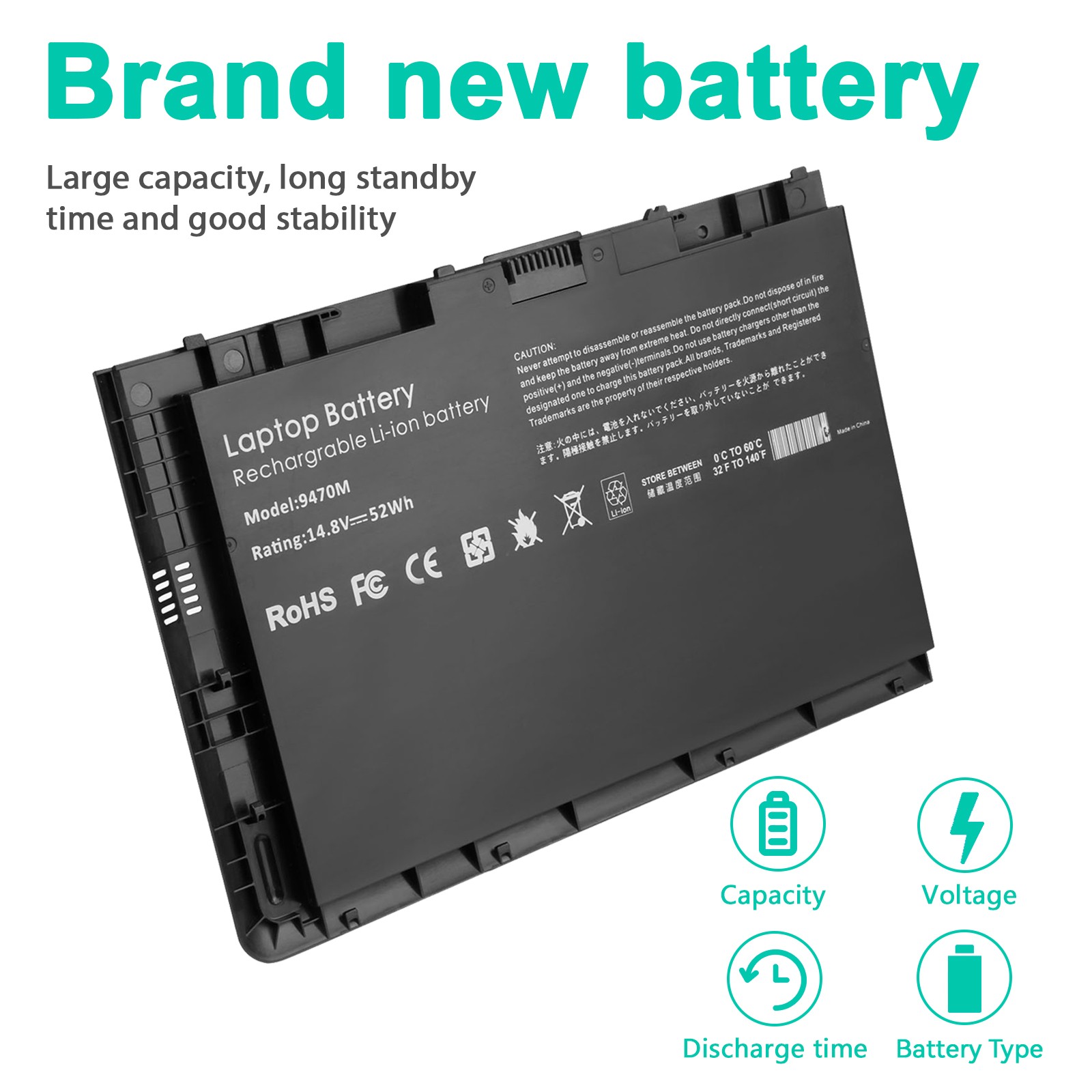 Battery BT04XL For HP EliteBook Folio 9470m 52Wh 687945-001 6875172CT 687517-171
