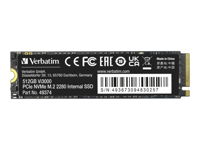 Verbatim Vi3000 SSD High Endurance 512 GB internal M.2 2280 PCIe 49374-483