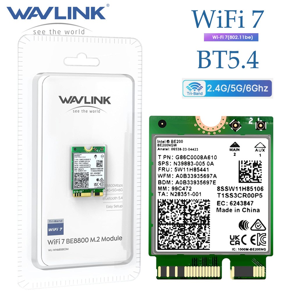 M.2 Wifi Card WiFi 7 Card Intel BE200 5400 AX210 BT5.4 NGFF Laptop Network Card