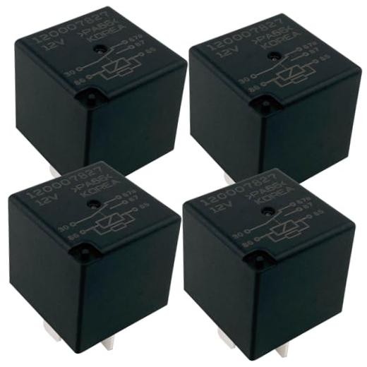 120007827 12V 5-Pin Automotive Multi-Purpose Relay (4-Pack) Compatible with