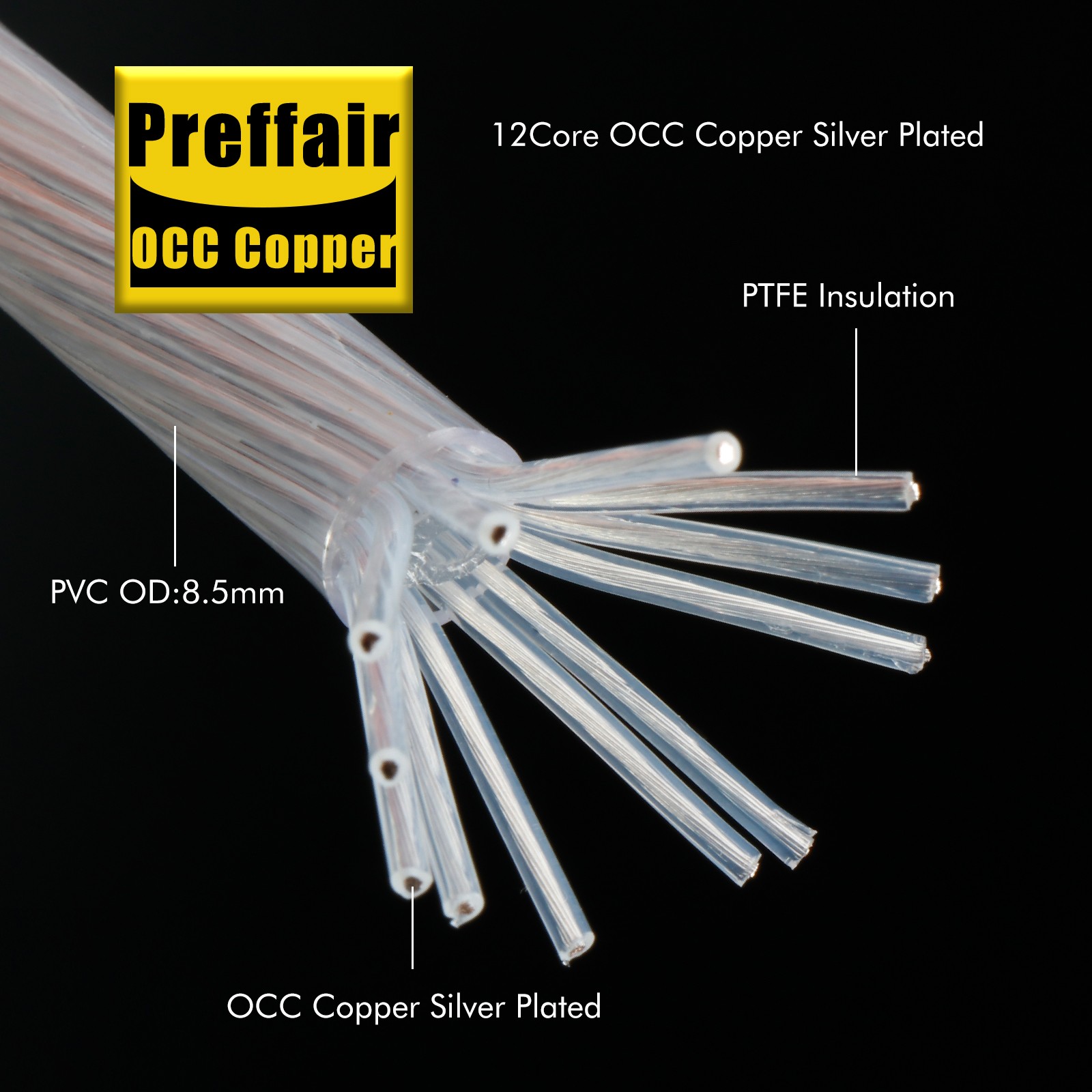 12Core 7N OCC Silver-Plated Bulk Audio Cable Signal Interconnect Wires DIY