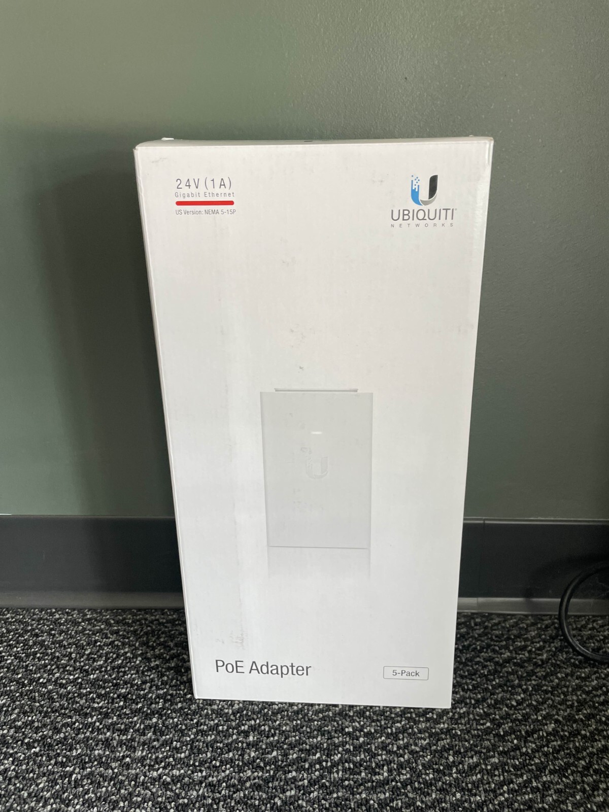 5x Ubiquiti Networks PoE Adapter 24V 12W Gigabit Ethernet NEMA 5-15P