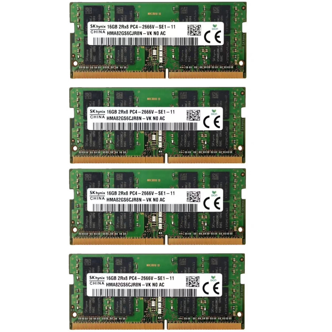 New Hynix 64GB (4X16GB) DDR4 2666MHz PC4-21300 SODIMM Memory Ram HMA82GS6CJR8N