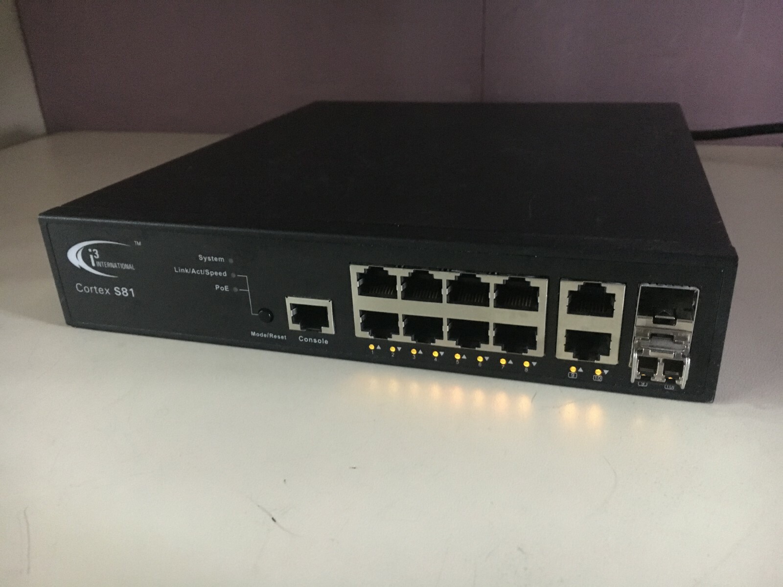 *NICE* i3 International Cortex PoE Network Switch S81, with new power cable
