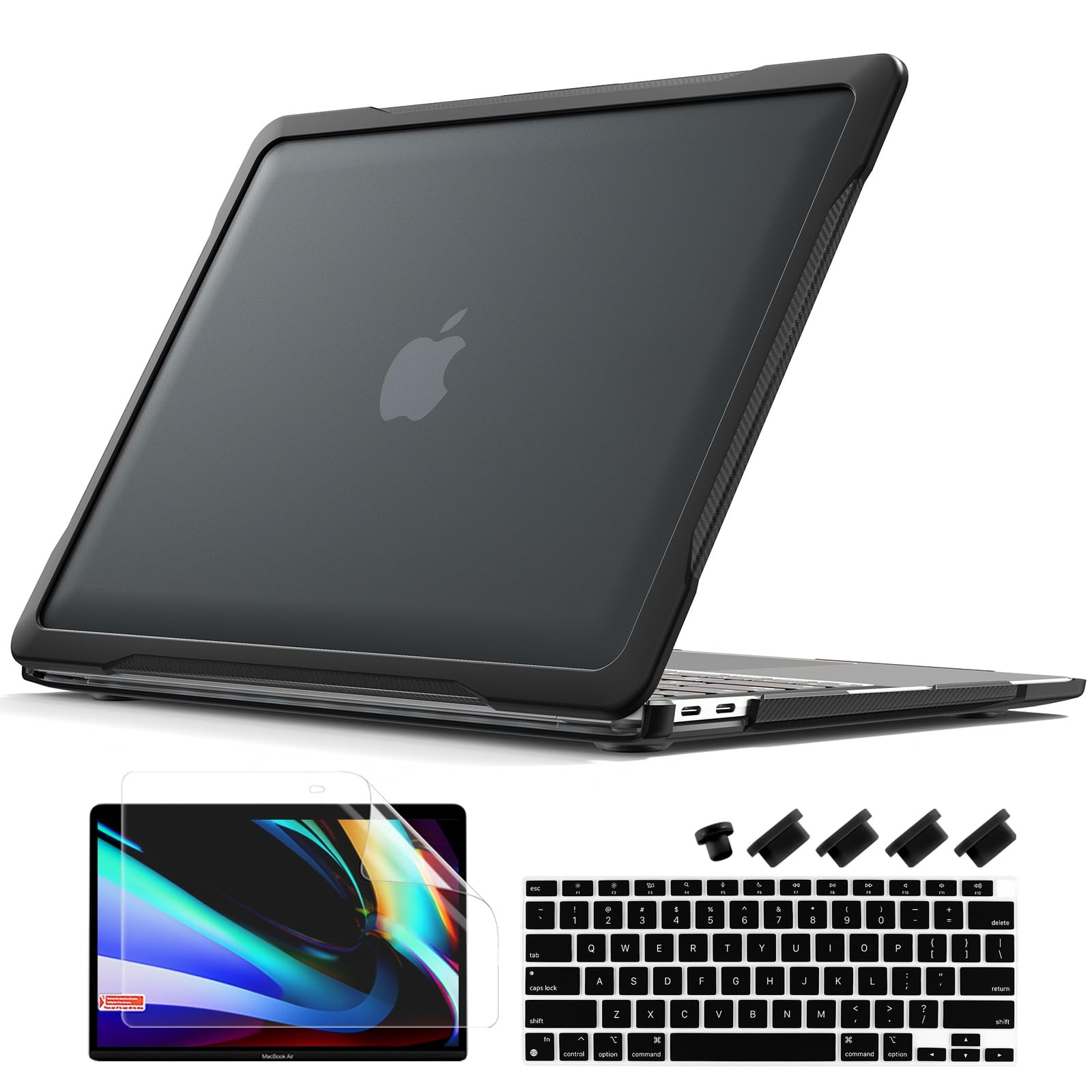 4in1 Ultimate Case Black Slim Fits MacBook Air 13 Inch A2337/A2179/A1932