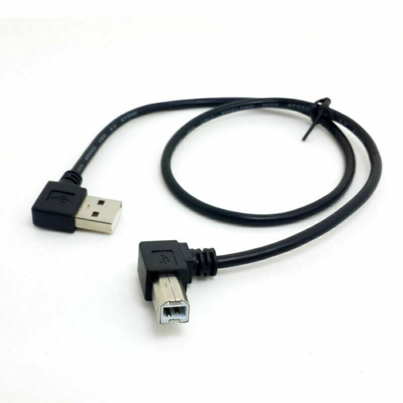 CY Left Angled 90 Degree USB 2.0 A Male to B Male Printer Scanner Cable