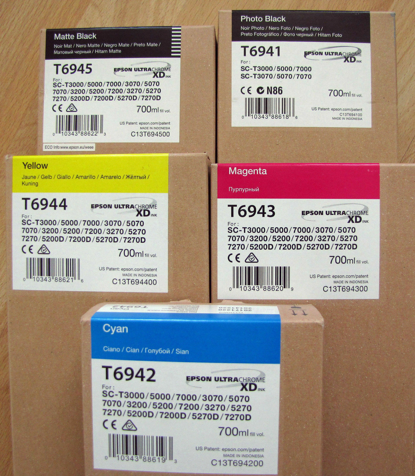 Genuine Ink Epson SureColor SC T3000 T3200 T5000 T7000 / T6941 -T6945 700ml