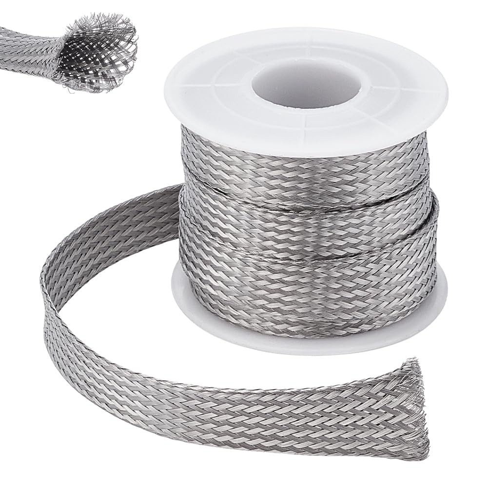 UNICRAFTALE 304 Stainless Steel Expandable Braided Cable Sleeve Knitting Scal...