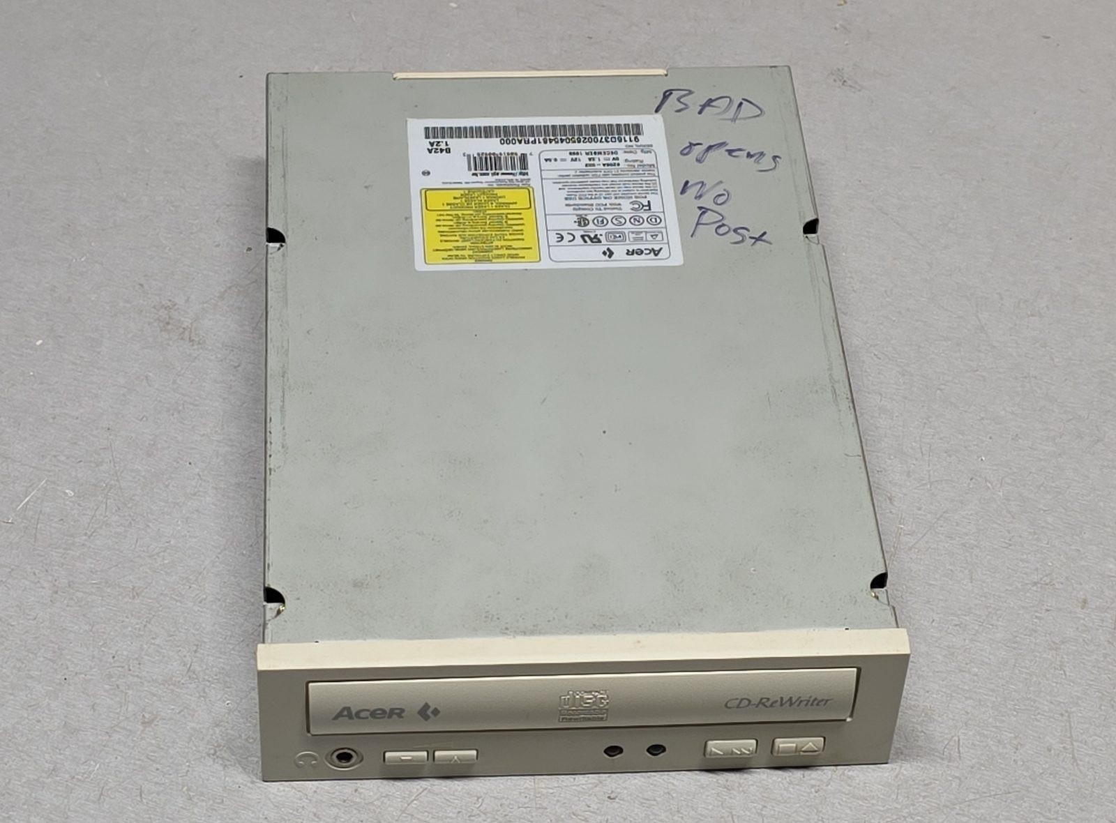 Acer CD-ReWriter 6206A-002 IDE Internal CD-RW Drive Vintage December 1998