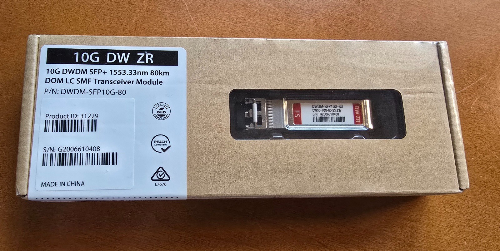 DWDM-SFP10G-80: new/open box FS 10G SFP+ optical module / DW30-10G-80 (53, 33)
