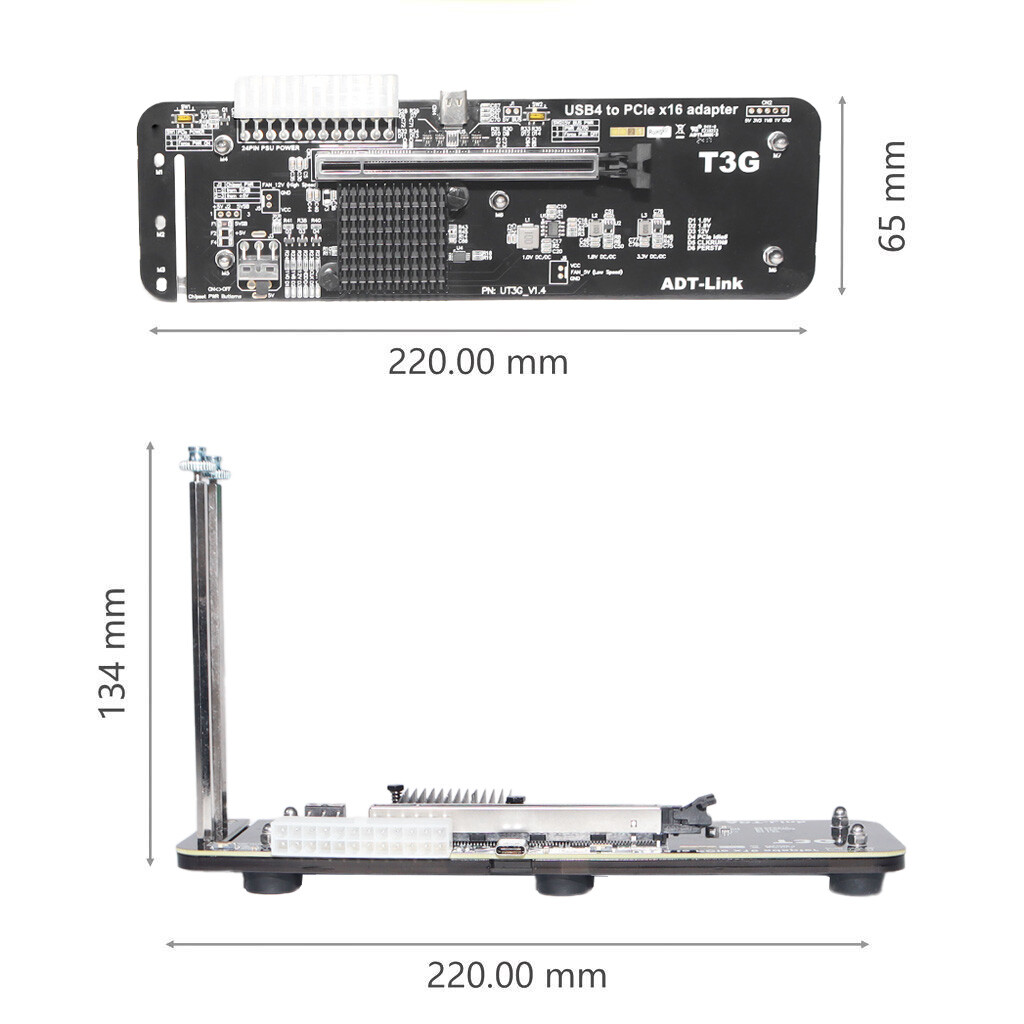 ADT UT3G for NUC ITX STX Notebook PC Graphics Card External USB 4.0 to PCIe X16