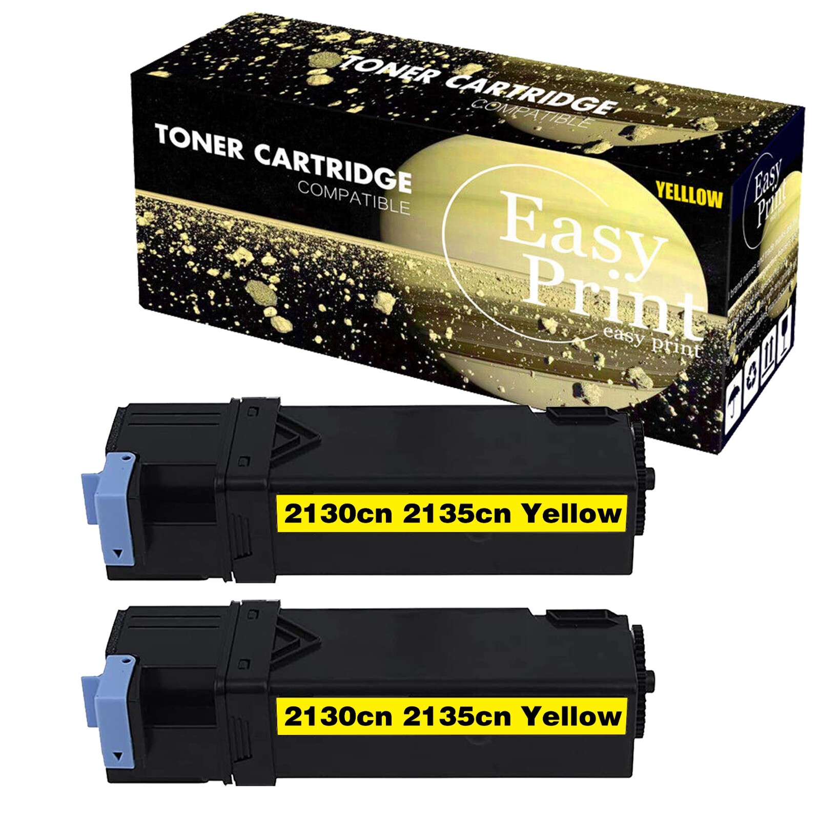 2PK DE2135 2135 Toner Cartridge 2130 2135 Laser Printer YELLOW