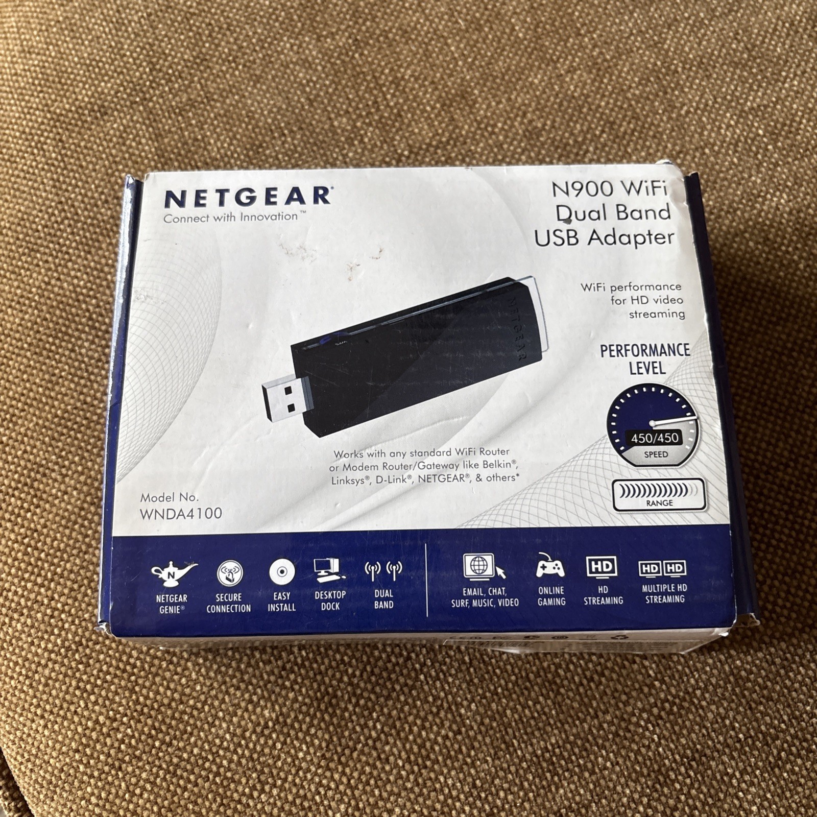 Netgear N900 WNDA4100 WiFi Dual Band USB Adapter 450 Speed