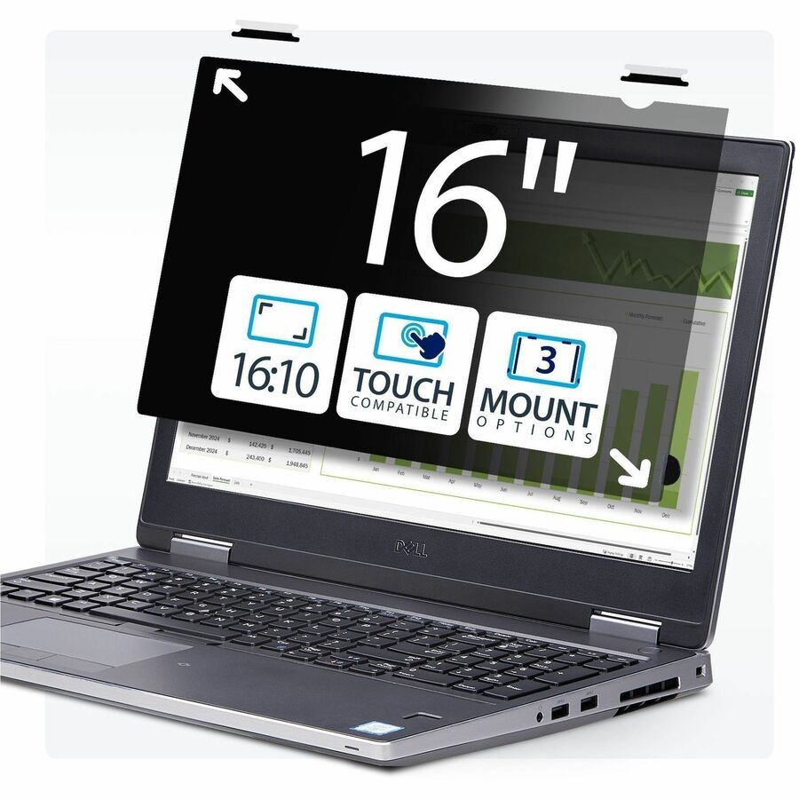 StarTech 16" Touch Compatible, Anti-Glare Privacy Filter Laptop Screen Protector