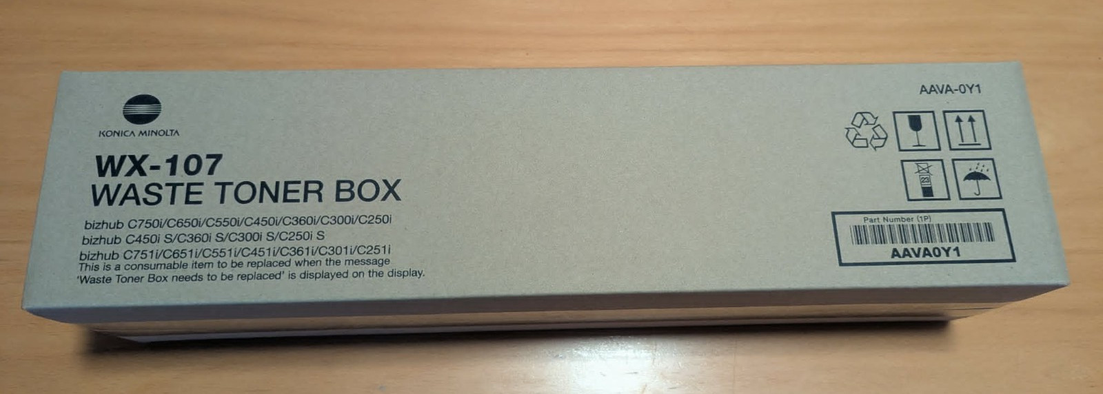Genuine Konica Minolta WX-107 AAVA0Y1 Waste Toner Box Bizhub C250i C300i C360i