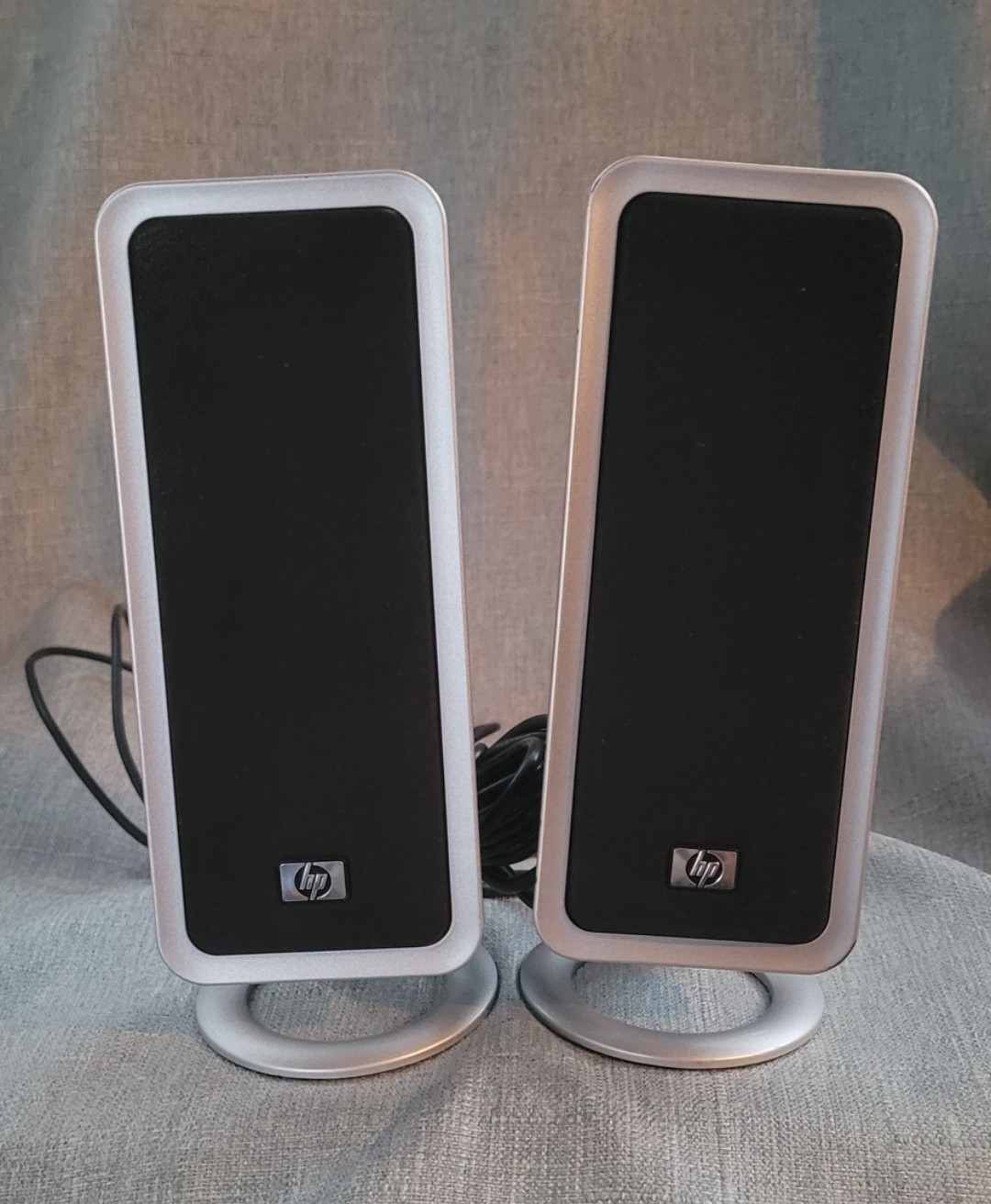 HP Powered Multimedia Computer Speakers Desktop Audio Volume Control Pod Set