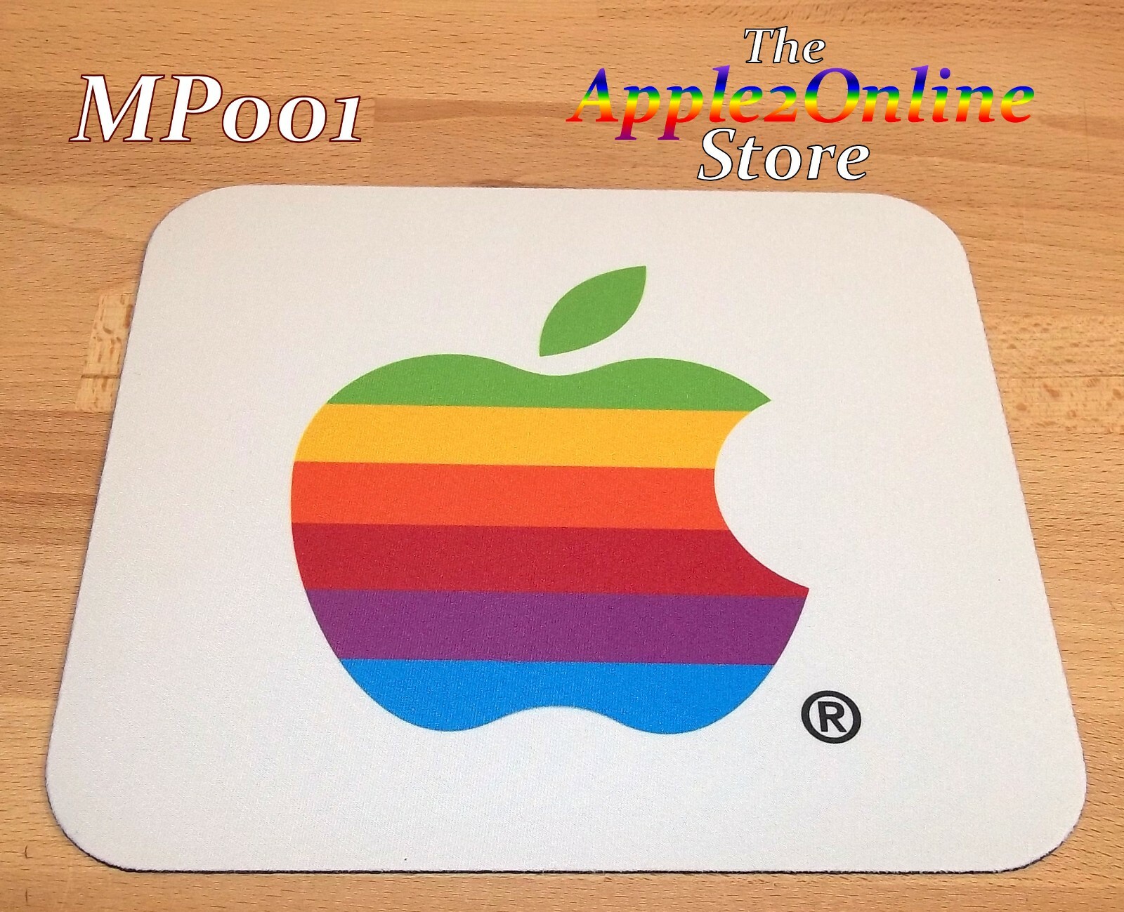 ✅ 🍎 NEW Apple Rainbow Logo Mousepad - Antimicrobal Surface II+ IIe IIc IIGS 💕