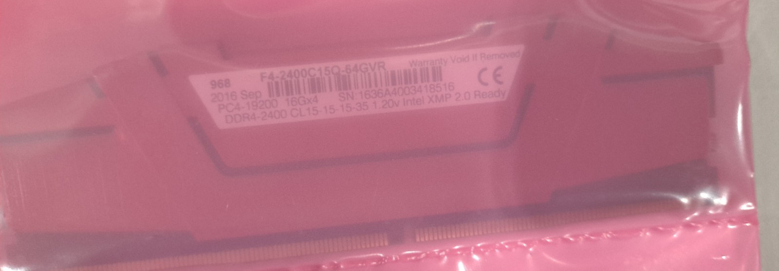 G.Skill Ripjaws V 16GB (1X16GB) DDR4 2400 RAM PC4-19200 F4-2400C15Q-64GVR-TESTED