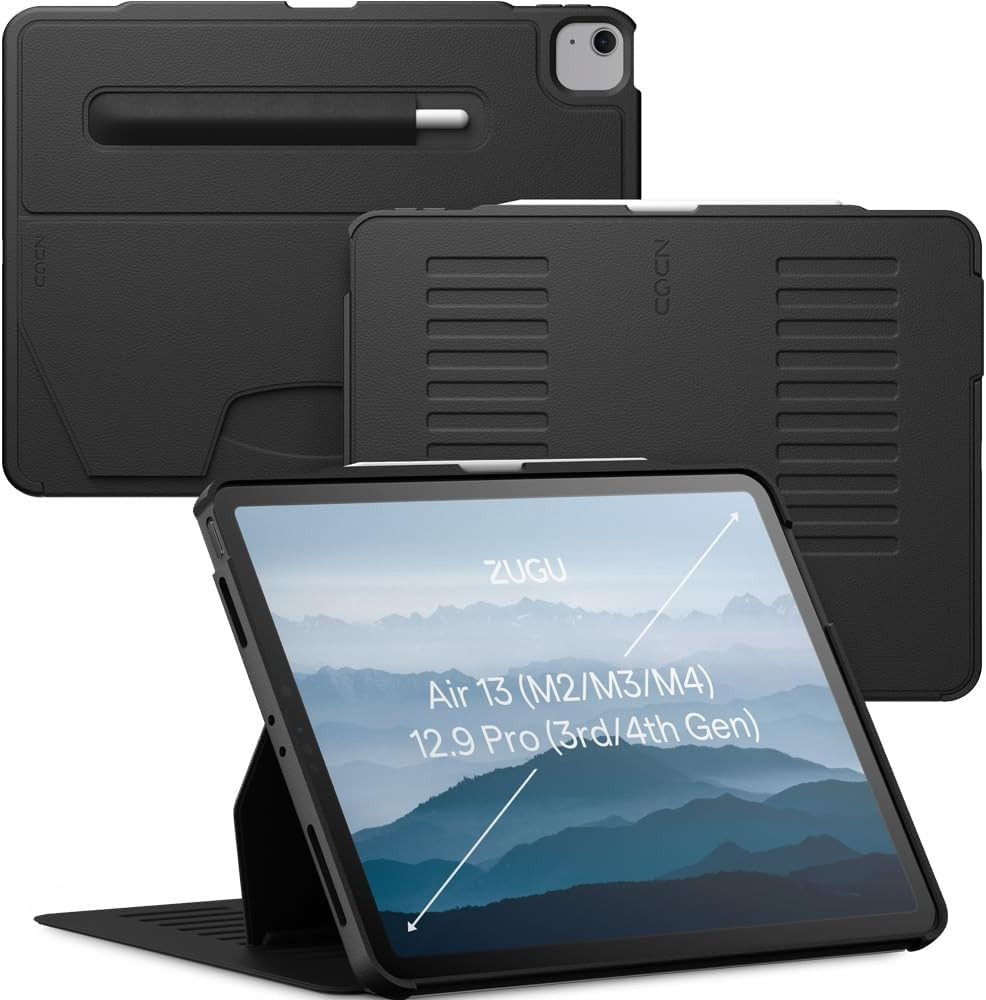 for Ipad Air 13 Inch (M2/M3/M4) Ipad Pro 12.9 Gen 3/4 [Black] | Ultra Slim Prote