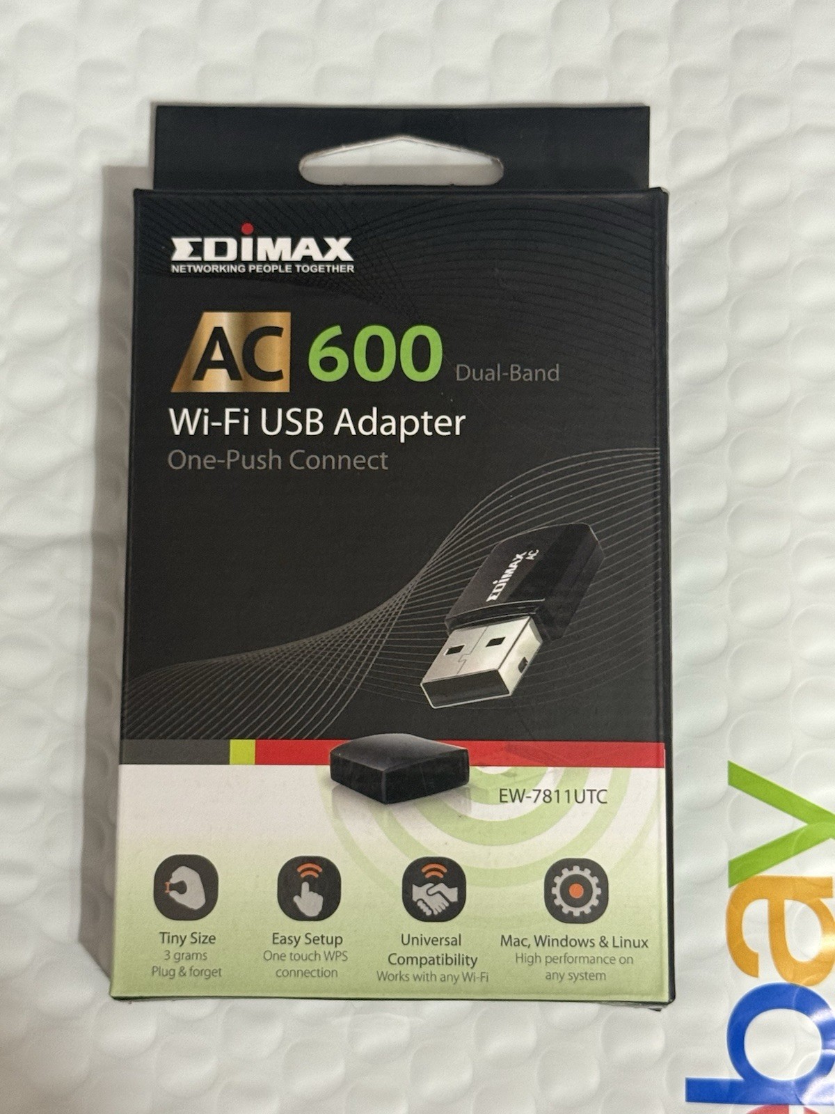 Edimax EW-7811UTC AC600 Dual-Band USB Adapter, Mini Size Easy to Carry, Supports