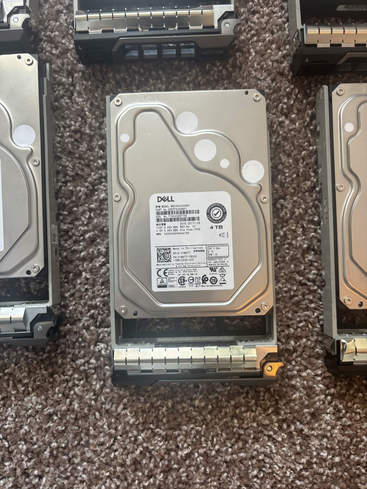 (Lot of 6) Dell Enterprise 4TB HDD SAS 12Gbps 3.5" Internal Hard Drive