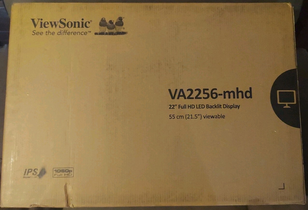VIEWSONIC VA2256-MHD 22" FULL LED LCD BACKLIT DISPLAY 1080P VA2256-MHD