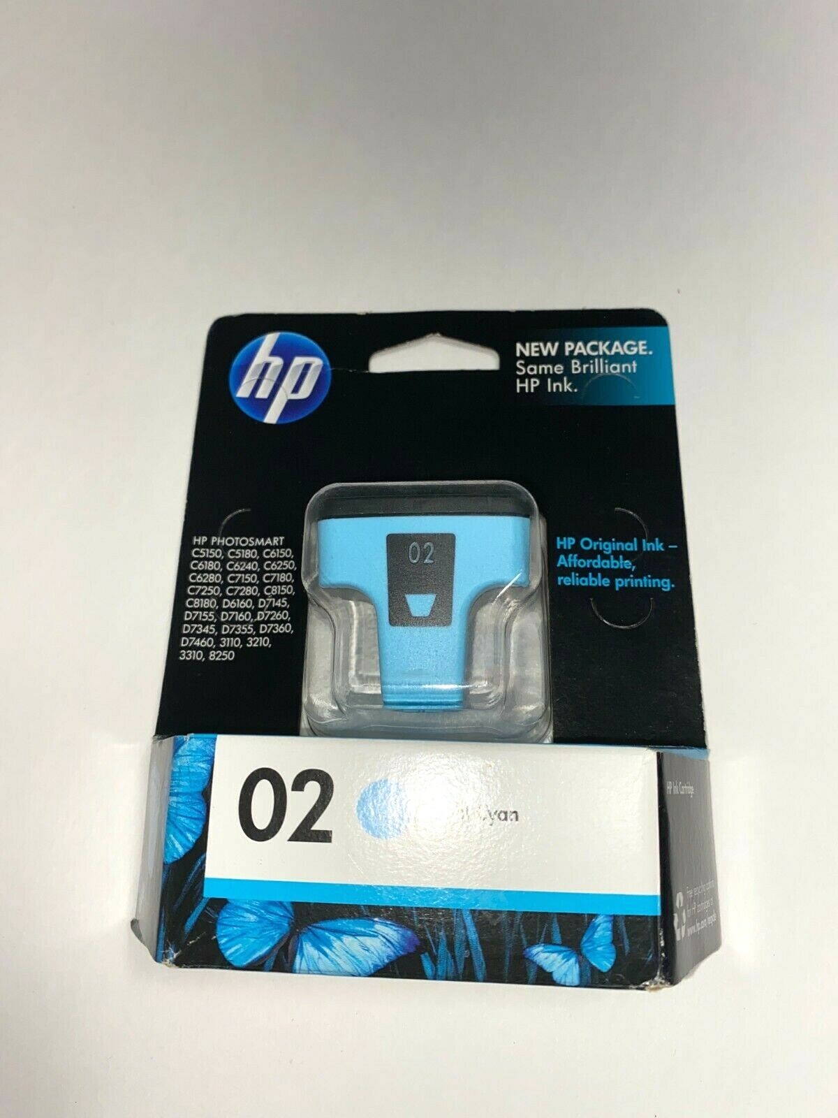 NEW Genuine HP 02 Light Cyan Printer Ink Cartridge Exp 7/11 Guaranteed To Work