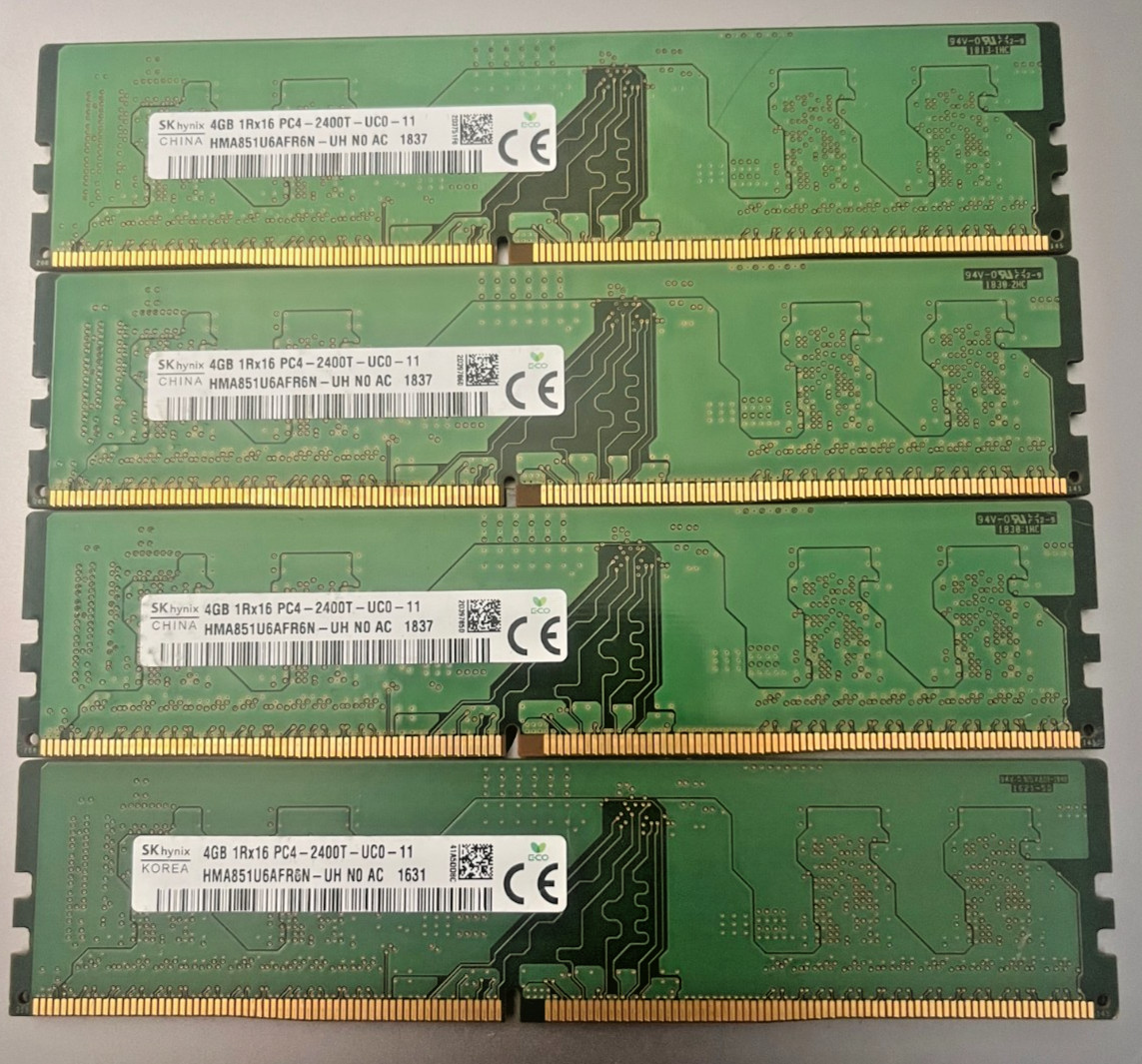 Lot of (10) SK Hynix 4GB (10x4GB) 1rx16 PC4-2400T Memory RAM HMA851U6AFR6N RAM
