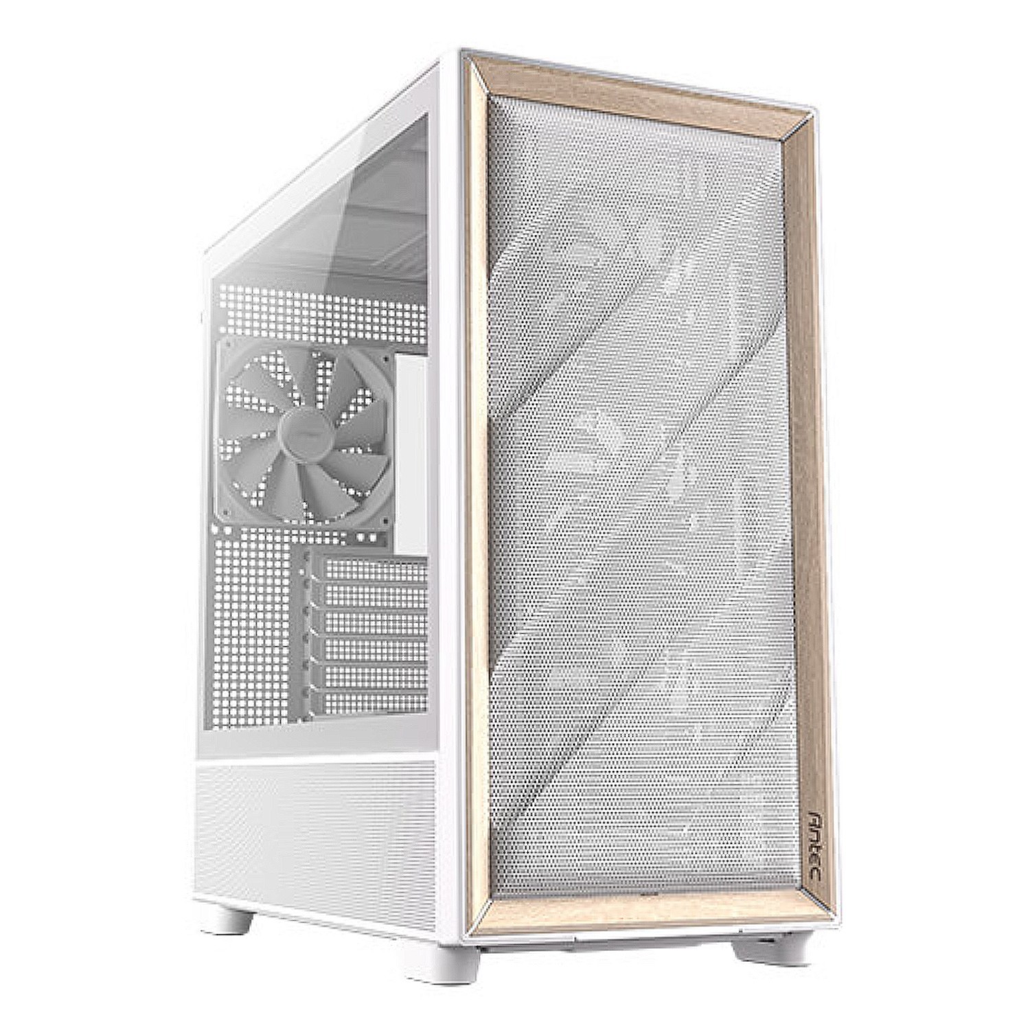 Antec FLUX White Computer Case  ATX Mid Tower 120mm Fans PWM Wood FLUX-W