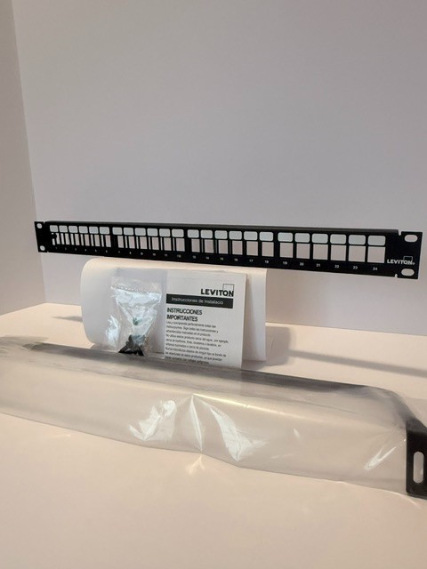 Leviton 49255-H24 QuickPort 24-Port 1RU 19" Rack Mount Patch Panel Black
