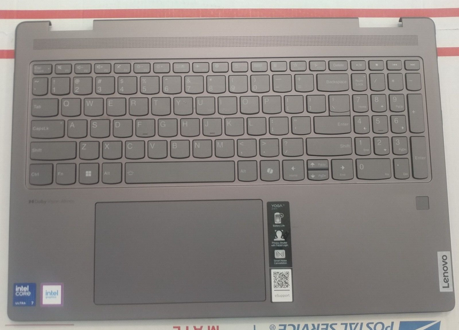 5CB1N95158 Lenovo Yoga 7 2-in-1 16IML9 83DL Palmrest w/ BL Keyboard Storm Grey