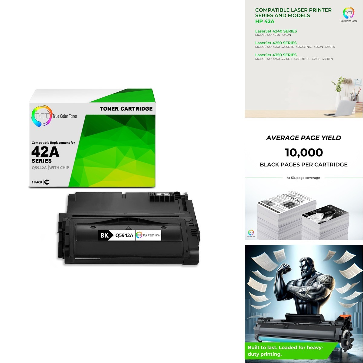 TCT 42A Compatible Black Toner Cartridge For HP Q5942A TCT-HE42A-Q5942A