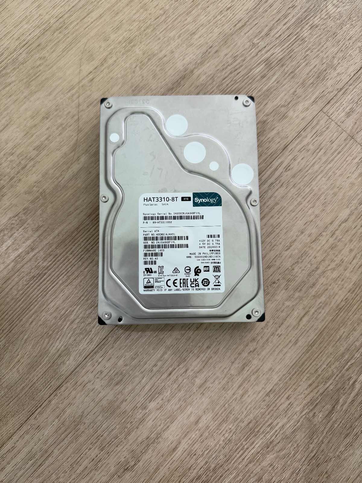 Synology Plus Series 8 TB Internal Hard Disk Drive - 7200 RPM - 3.5 HAT3310-8T