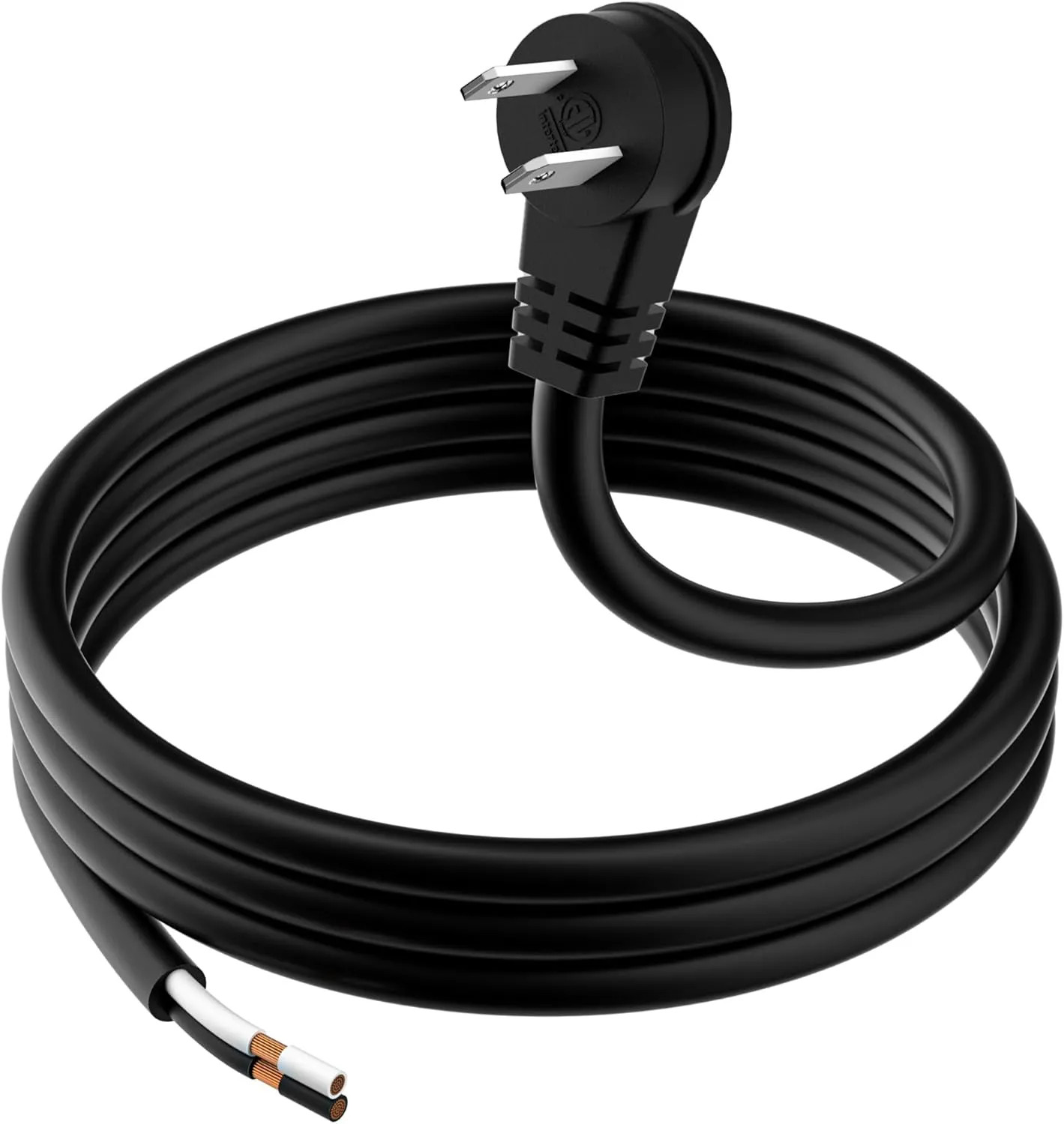14 Gauge 10FT Replacement Power Pigtail Cord 2 Prong Polarized 15A ETL Supply