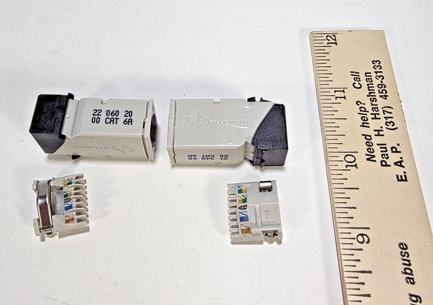 Lot of 2 Siemon Z6A-S04 Z-MAX Cat6A Shielded RJ45 Outlets Gray